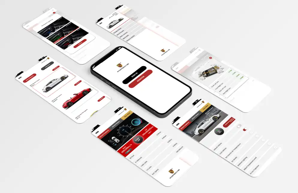 Aqeel Kader Porsche Drive App mockup design