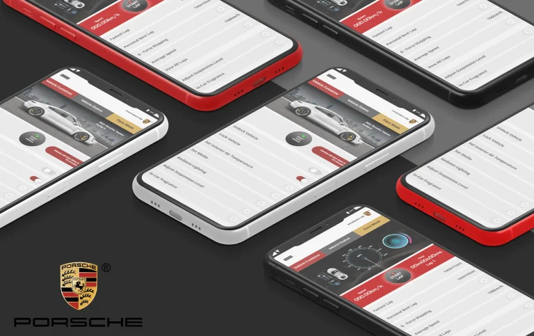 Porsche app mockup Aqeel Kader UI UX Design